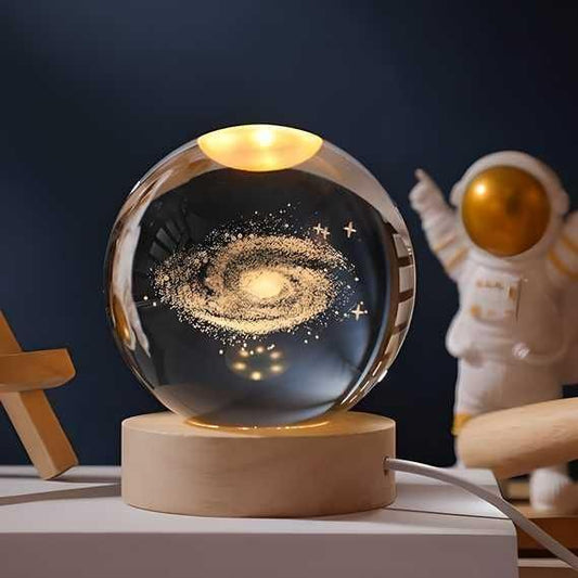 3D Galaxy Crystal Ball LED Night Lamp
