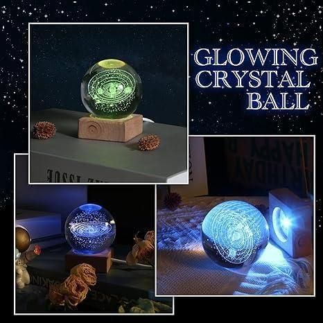 3D Galaxy Crystal Ball LED Night Lamp